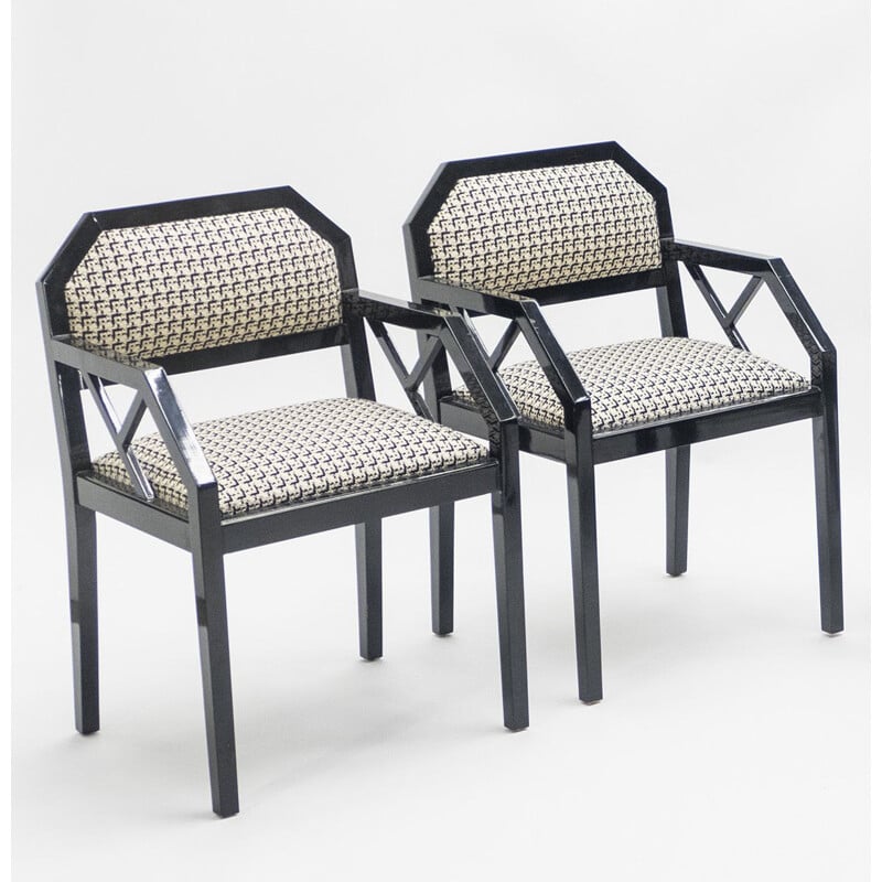 Pareja de sillas vintage lacadas de J.C. Mahey para Romeo París 1970