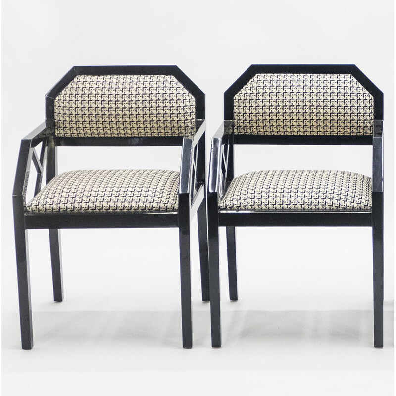 Paar vintage gelakte stoelen van J.C. Mahey voor Romeo Paris 1970