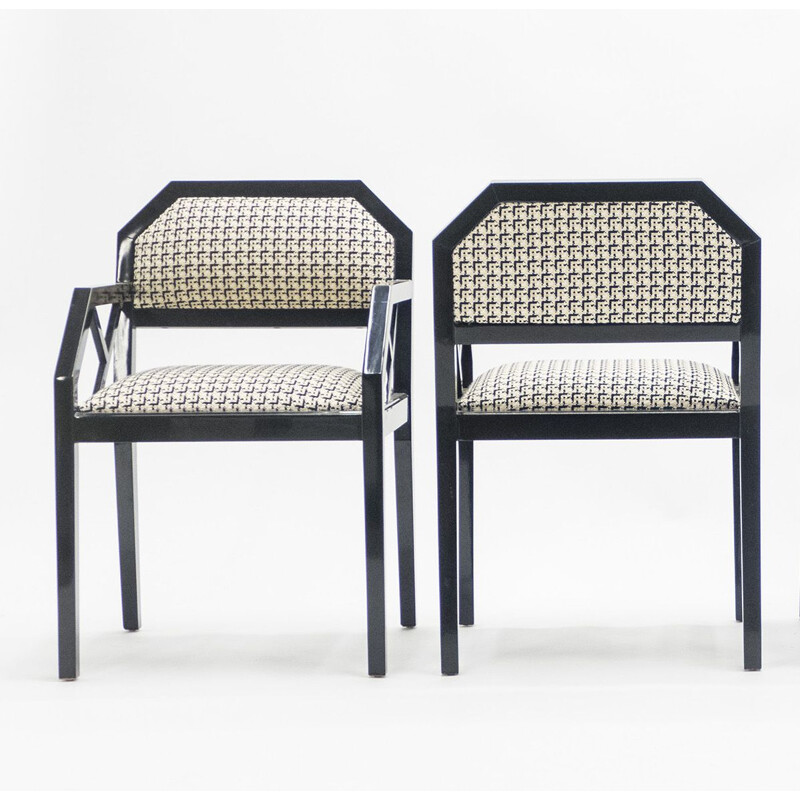 Coppia di sedie vintage laccate di J.C. Mahey per Romeo Paris 1970