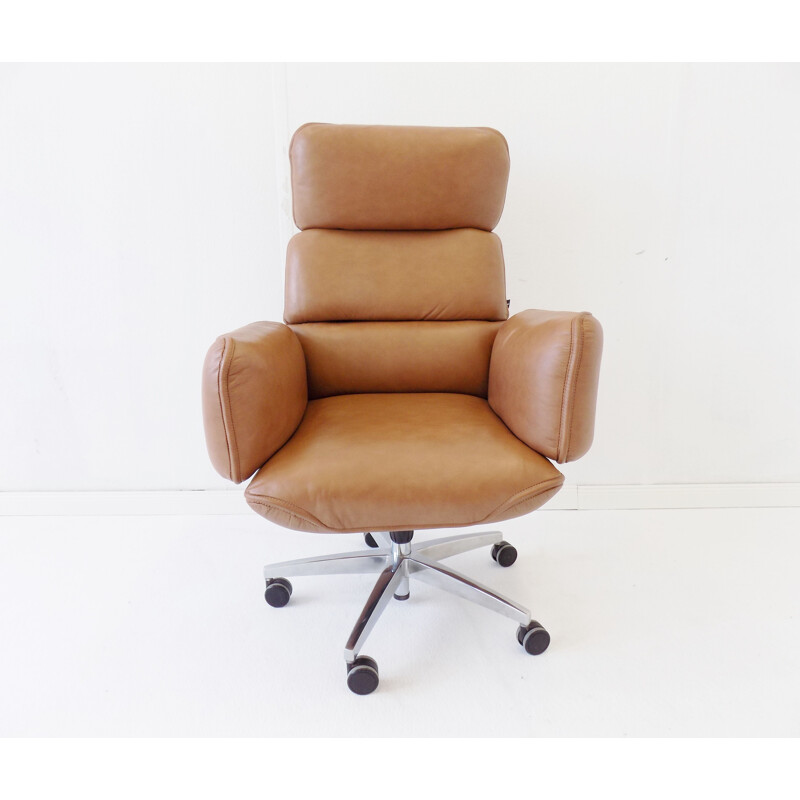 Vintage leather desk chair for Topstar Otto Zapf 1970s