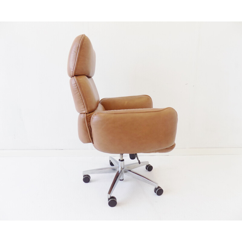 Vintage leather desk chair for Topstar Otto Zapf 1970s