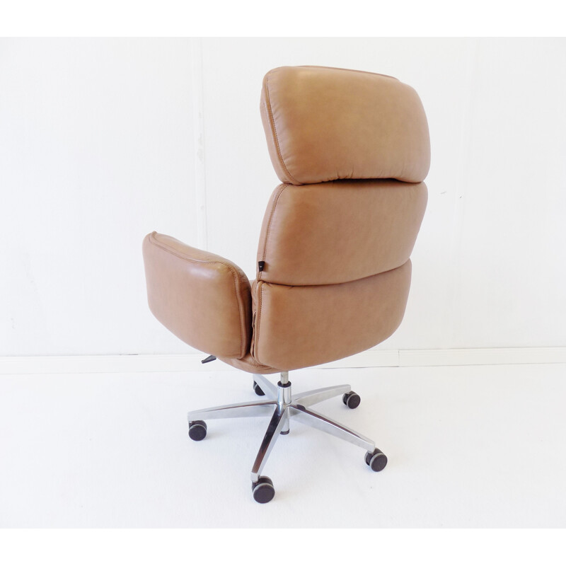 Vintage leather desk chair for Topstar Otto Zapf 1970s