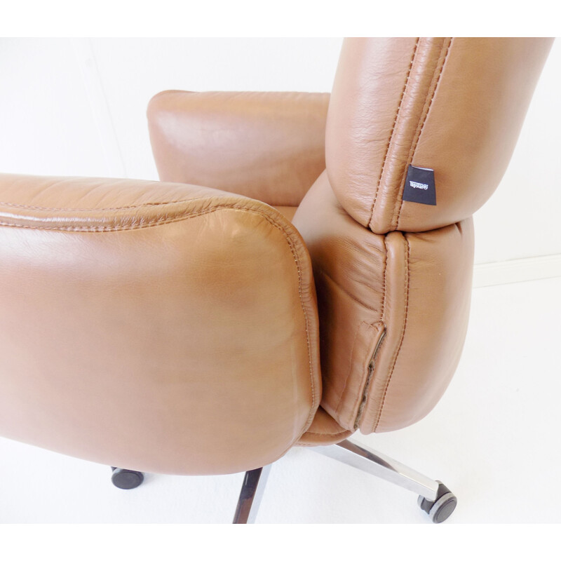 Vintage leather desk chair for Topstar Otto Zapf 1970s