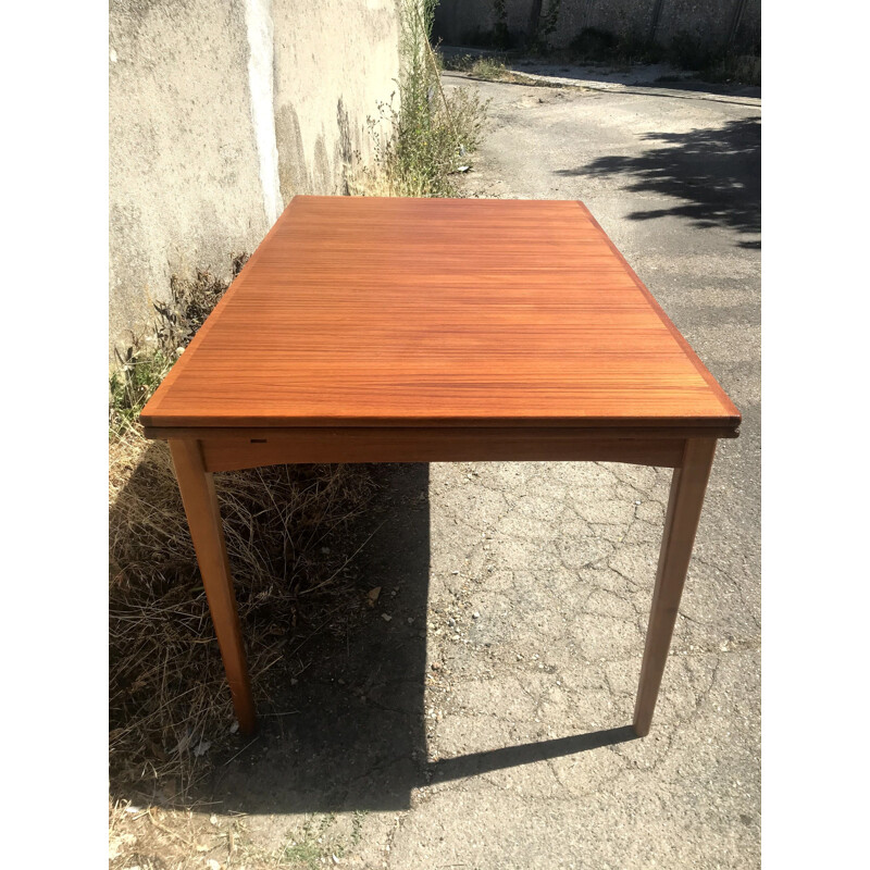 Vintage extensible dining table with teak extensions 1960