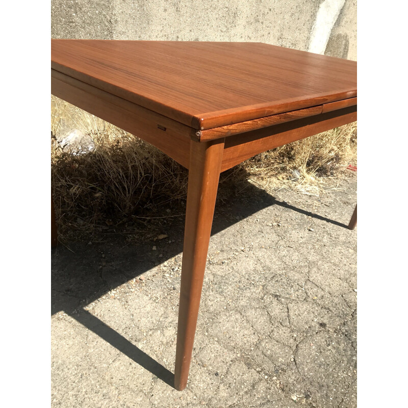 Vintage extensible dining table with teak extensions 1960