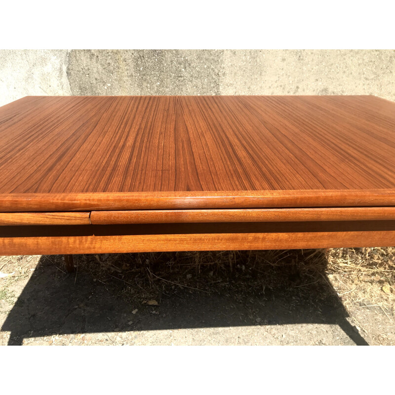 Vintage extensible dining table with teak extensions 1960