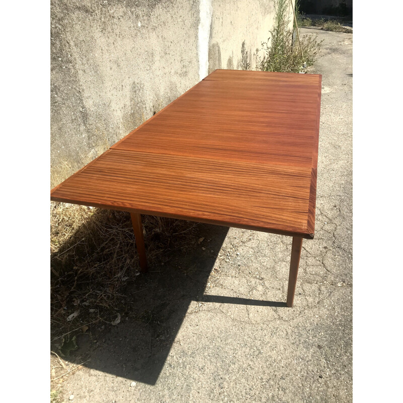 Vintage extensible dining table with teak extensions 1960