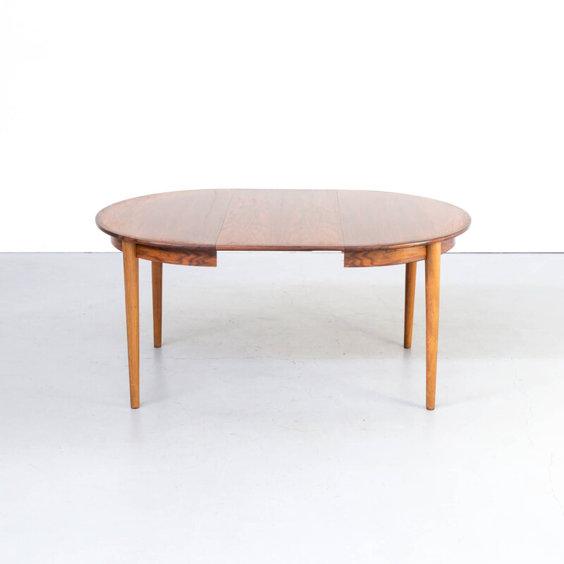 Vintage round extendable dining table rosewood 1970s