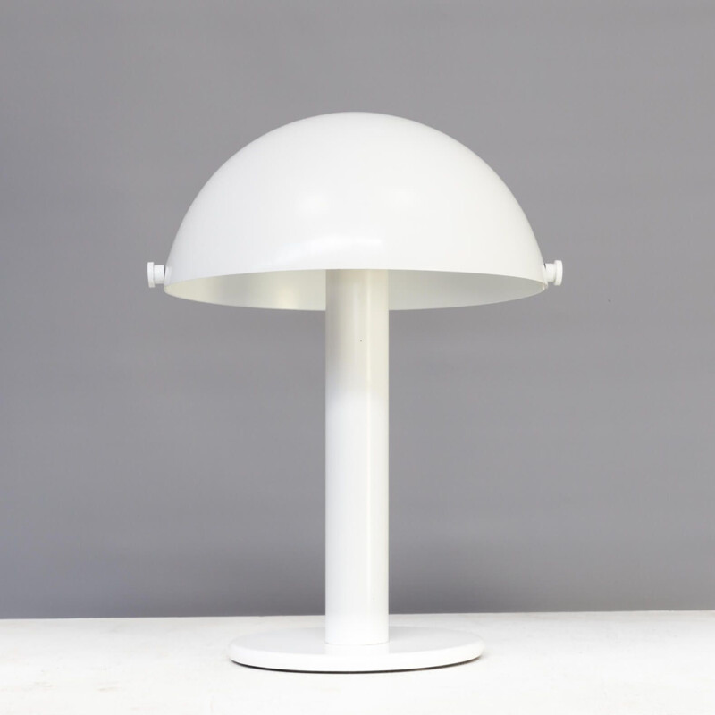 Lampe de table Vintage en métal blanc 1990