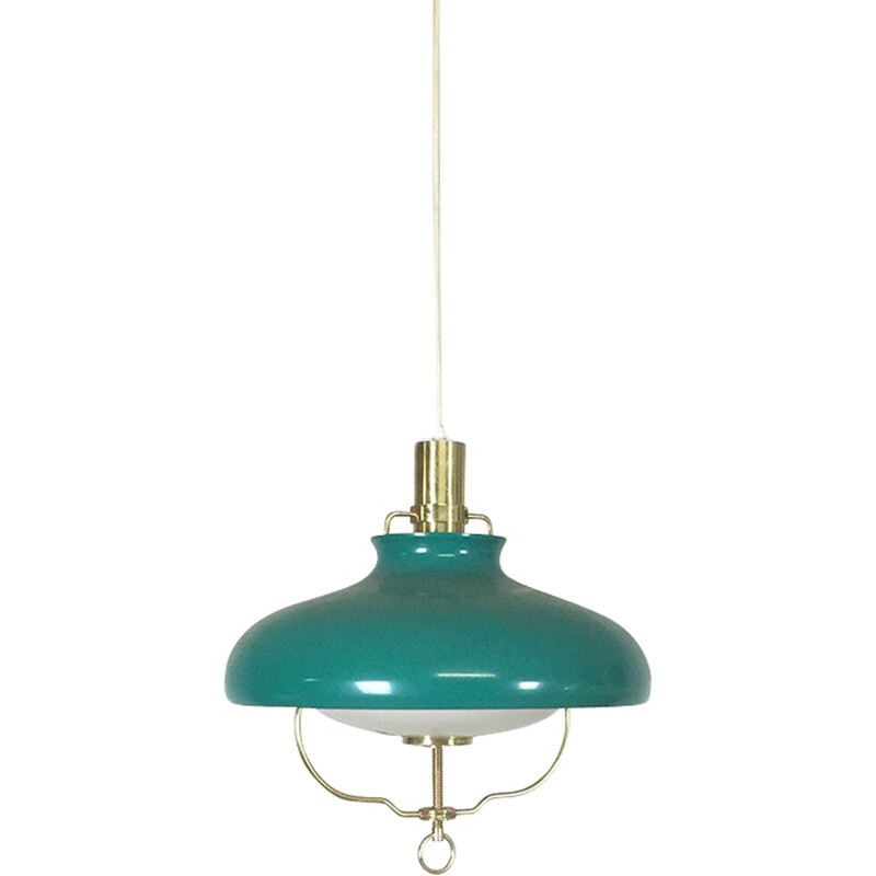 Danish Lyfa turquoise hanging light - 1960s