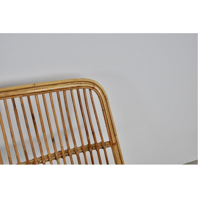 Vintage Rattan Bench 1960s