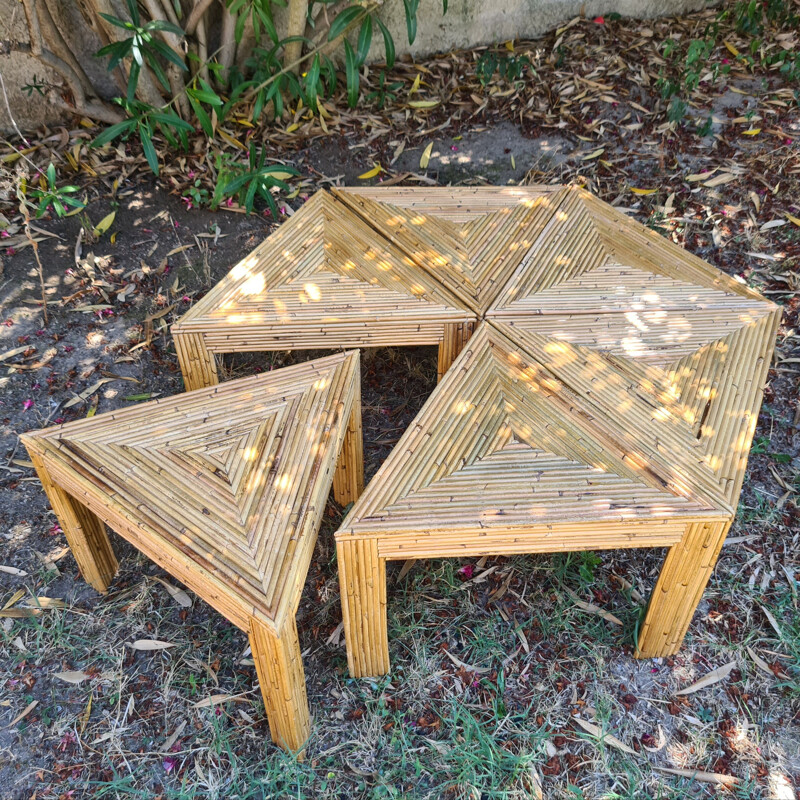 Vintage tables rattan puzzles