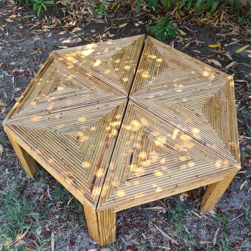 Vintage tables rattan puzzles