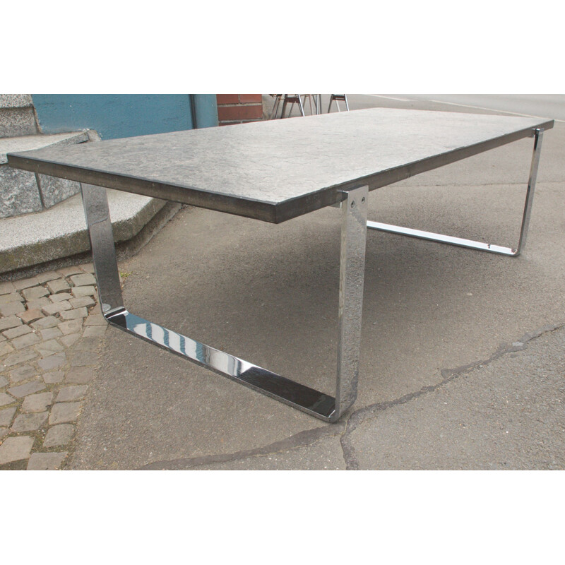 Vintage Coffee table with Chrome  Draenert Oil Shale 1960s