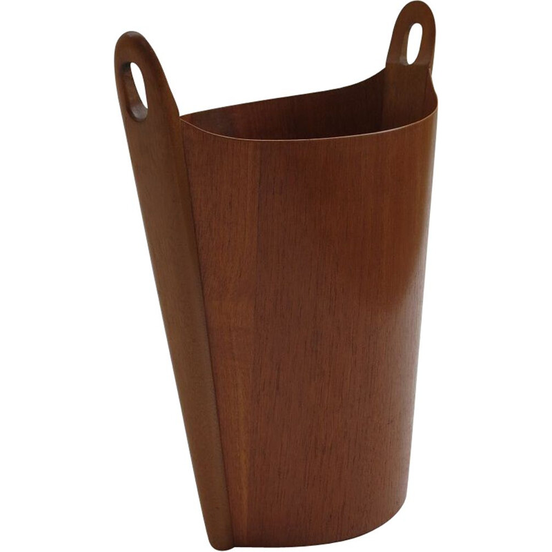 Midcentury Teak Waste Paper Bin  By Einar Barnes For P S Heggen Norway 1950s