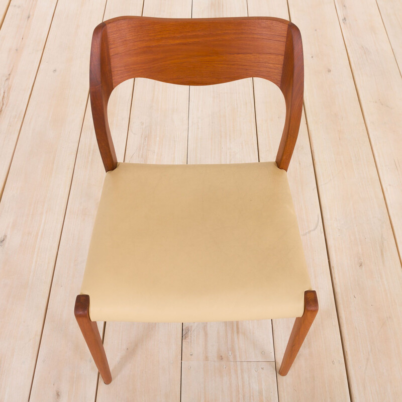 Vintage teak chair model 71, Niels O. Moller Denmark 1950s