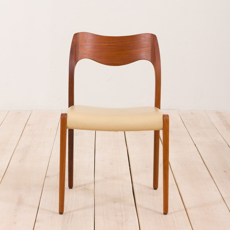 Vintage teak chair model 71, Niels O. Moller Denmark 1950s