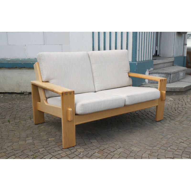 Vintage 2-Seater Sofa from E. Pajamies for Asko in Oak 1970s