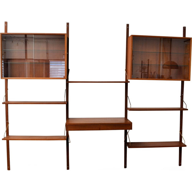 Vintage Poul Cadovius teak moludar wall-unit