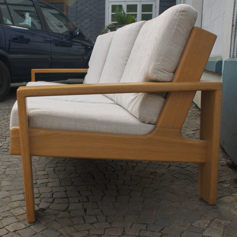 Vintage 3-Seater Sofa from E. Pajamies for ASKO in Oak 1970s