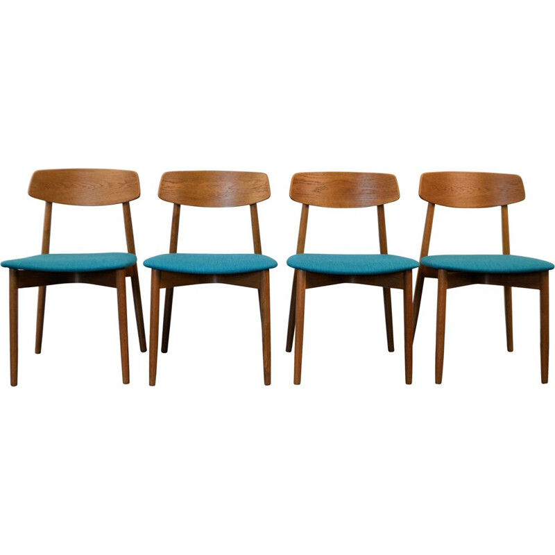 Set of 4 Vintage oak dining chairs Danish Harry Østergaard