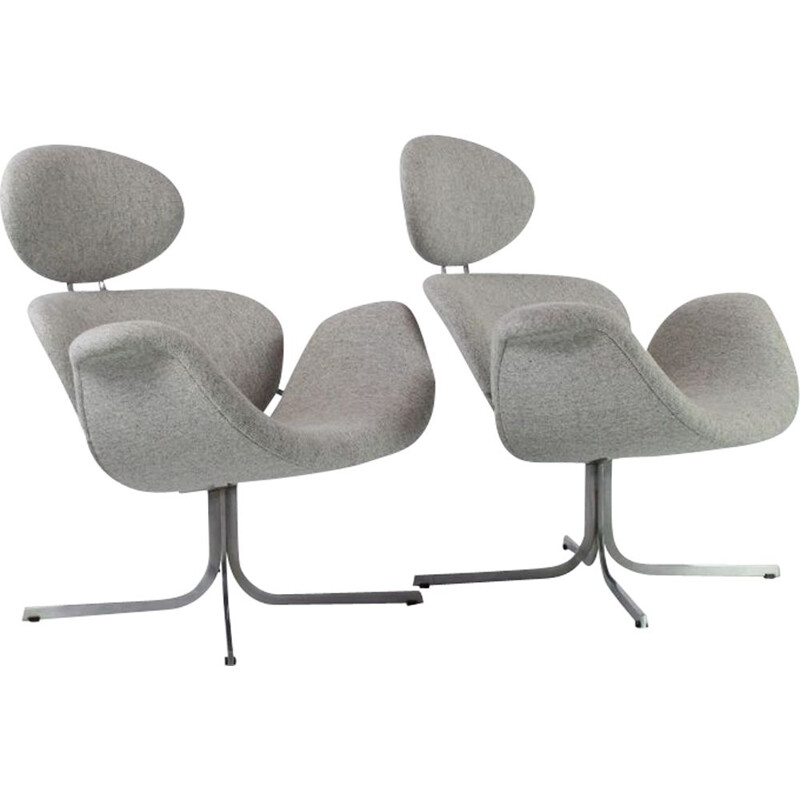 Pair of Tulip Armchairs Artifort model F551 by Pierre Paulin, Holland 1959