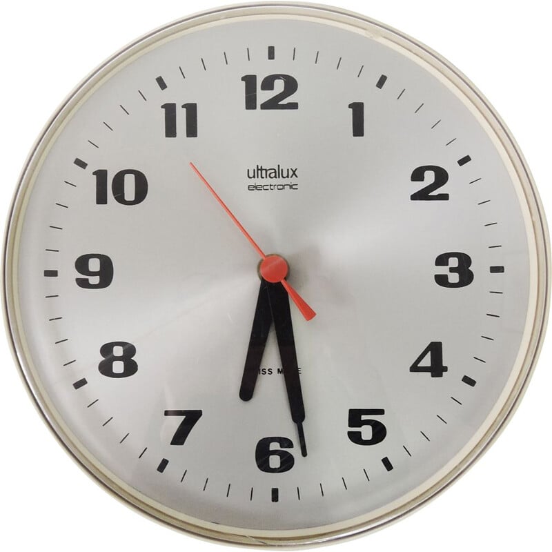 Vintage Quartz Wall Clock by Ultralux, 1960s