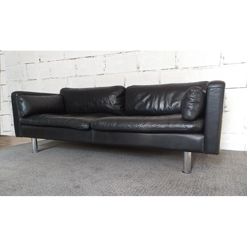 Vintage leather sofa Jorgensen scandinavian 1960 