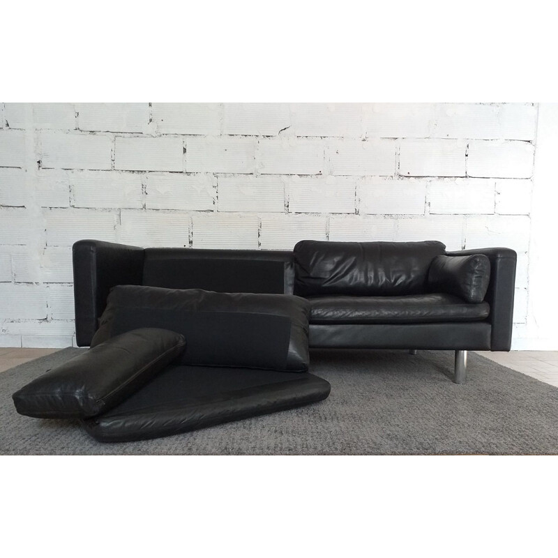 Vintage leather sofa Jorgensen scandinavian 1960 