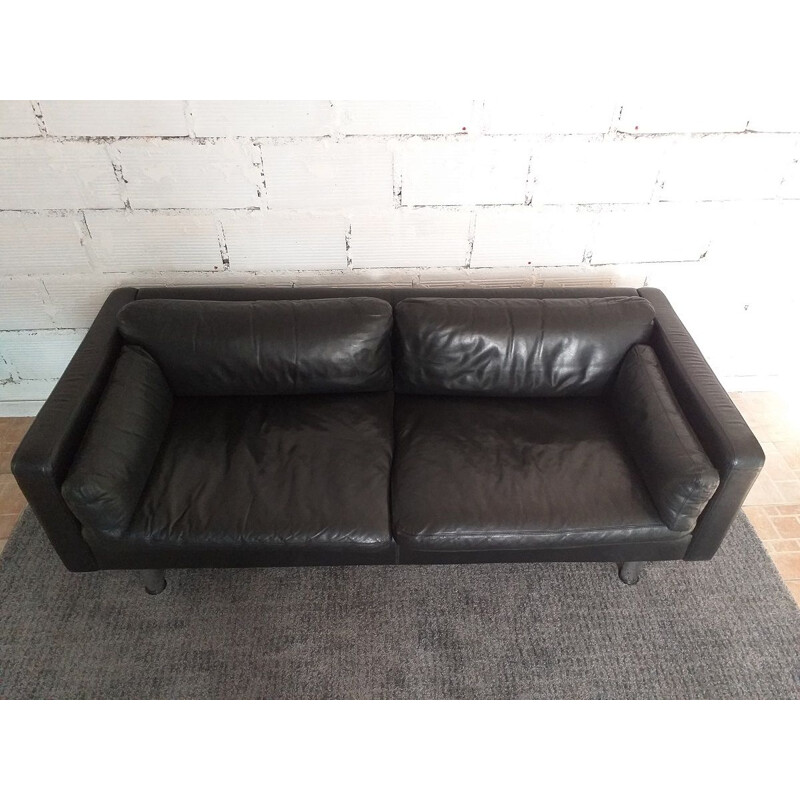 Vintage leather sofa Jorgensen scandinavian 1960 