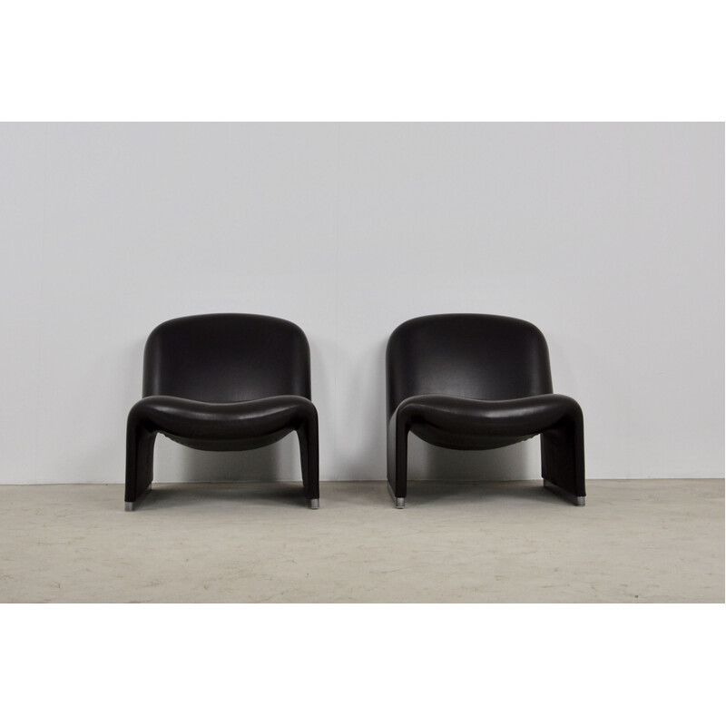 Pair of Vintage Alky skaï Chair by Giancarlo Piretti for Anonima Castelli, 1970s