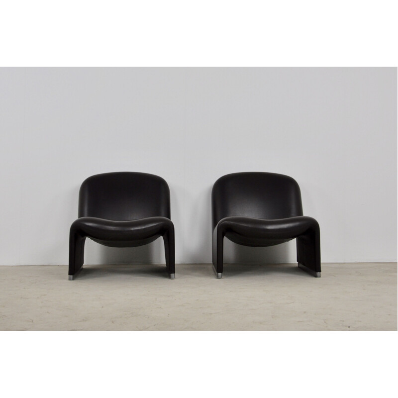 Paire de fauteuils en skaï Vintage Alky de Giancarlo Piretti pour Anonima Castelli 1970