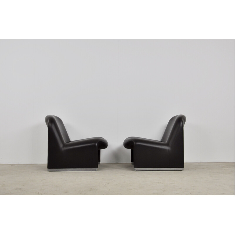 Pair of Vintage Alky skaï Chair by Giancarlo Piretti for Anonima Castelli, 1970s