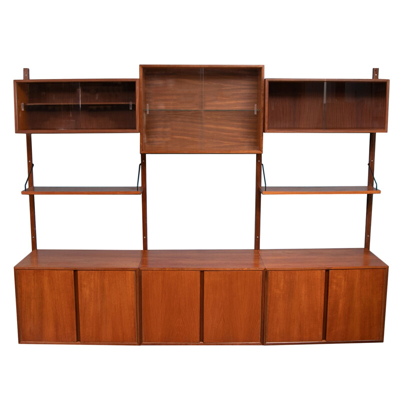 Midcentury Wall Mounted Shelving System by Poul Cadovius Danish 1960s