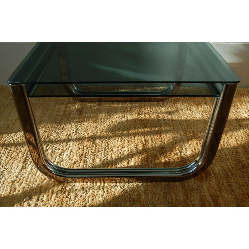 Pair of Vintage Chrome and Glass nest of coffee tables 1970s