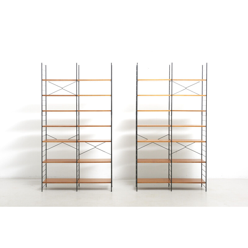 Pair of vintage Shelving systems in Teak by WHB, Germany 1960s