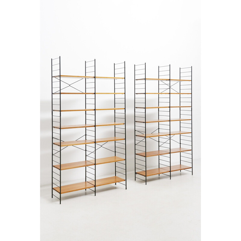 Pair of vintage Shelving systems in Teak by WHB, Germany 1960s