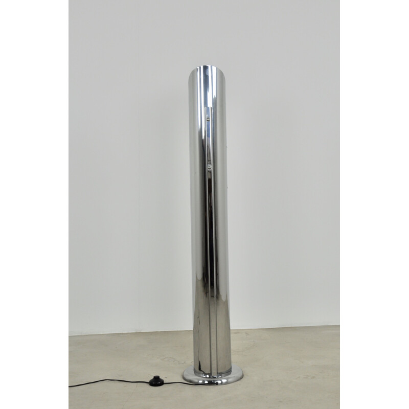 Vintage chromed floor lamp Italian 1970s