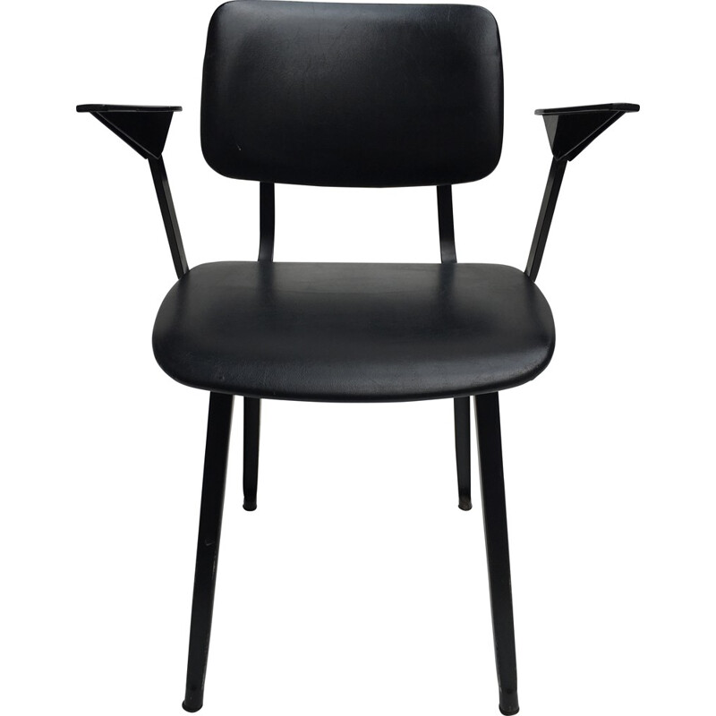 "Revolt" desk chair in black leatherette, Friso KRAMER - 1968