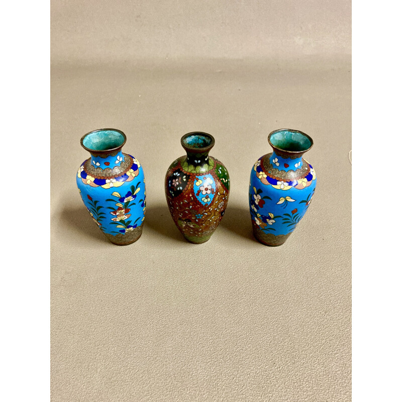 Set de 4 pièces vintage lampe et 3 vases scandinave 1950