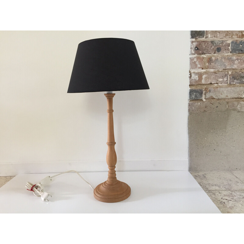 Large Vintage Lamp in spined wood 1980