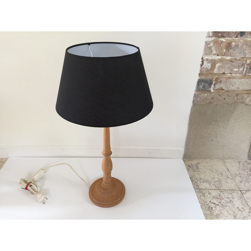 Large Vintage Lamp in spined wood 1980