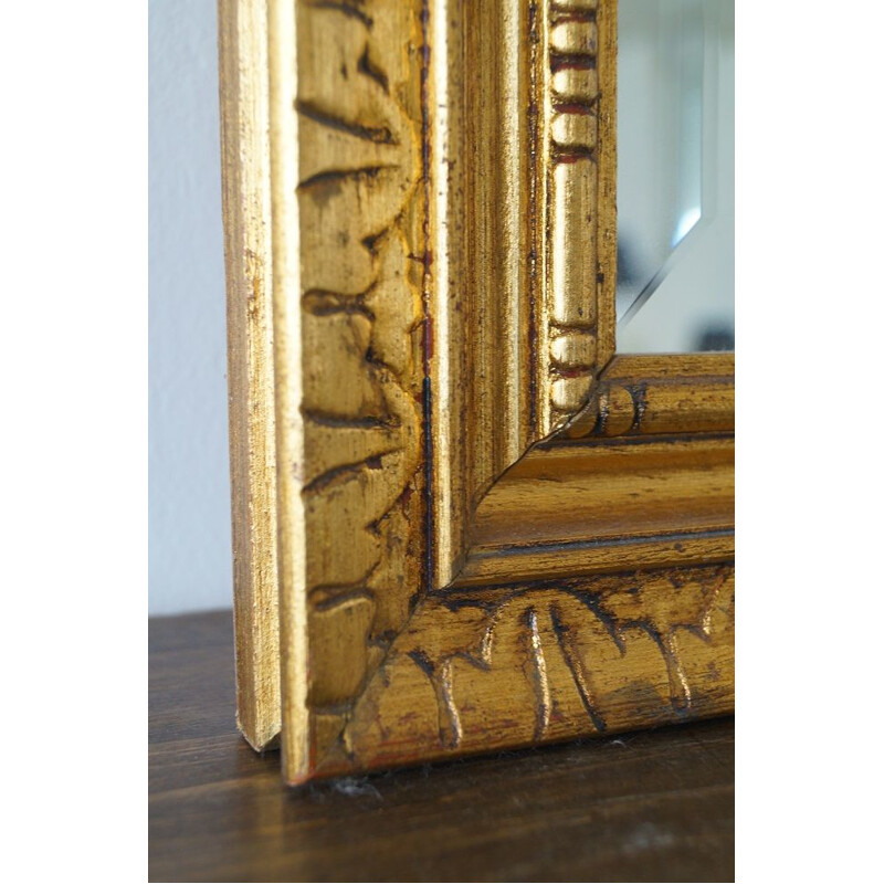 Grand miroir vintage doré et biseauté