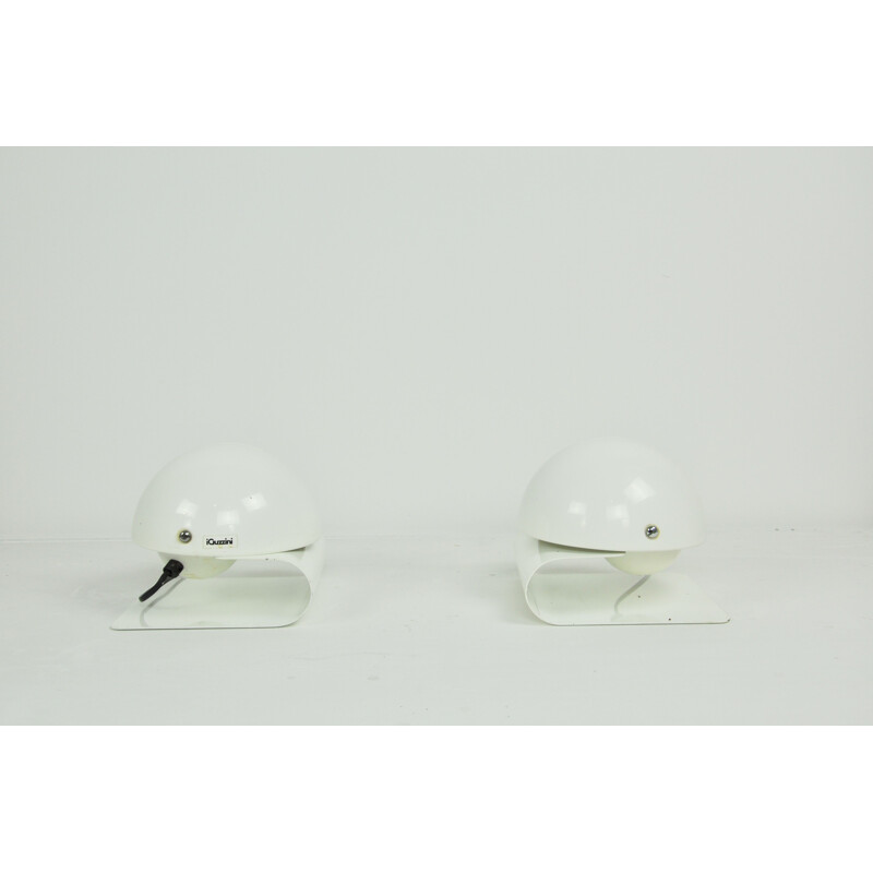 Pair of vintage White Bugia Table Lamps by Giuseppe Cormio for Guzzini, 1970s