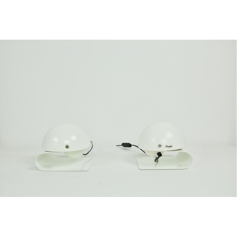 Pair of vintage White Bugia Table Lamps by Giuseppe Cormio for Guzzini, 1970s