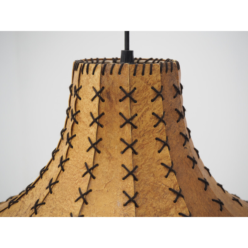 Large Midcentury Holland Sewn Ceiling Lamp Chandelier, 1970s
