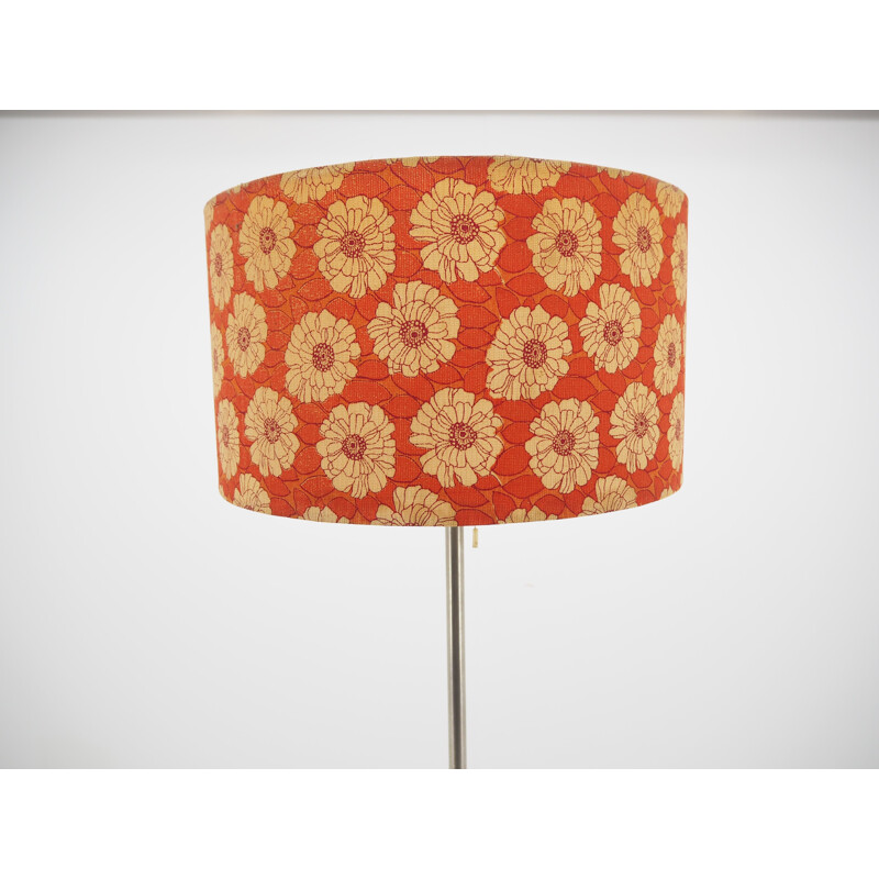 Vintage shadelamp floor lamp in flowered fabric, 1970