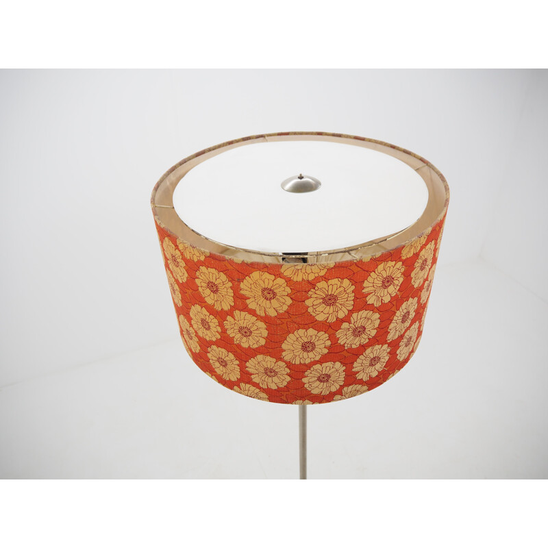 Vintage shadelamp floor lamp in flowered fabric, 1970