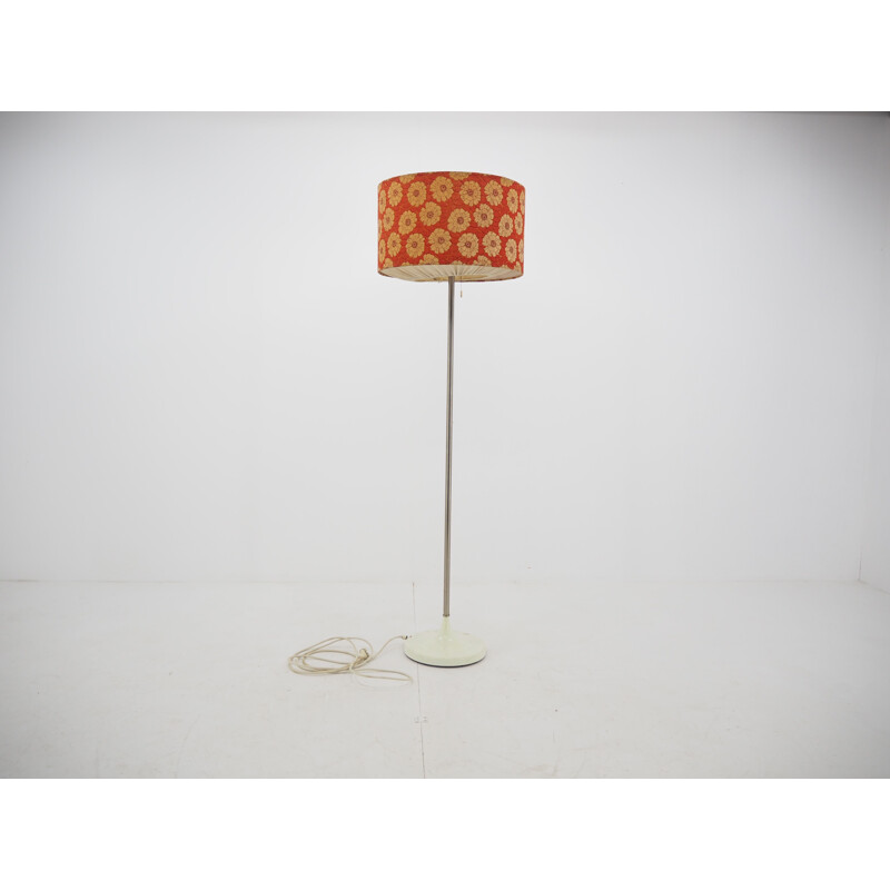 Lámpara de pie shadelamp vintage en tejido floral, 1970