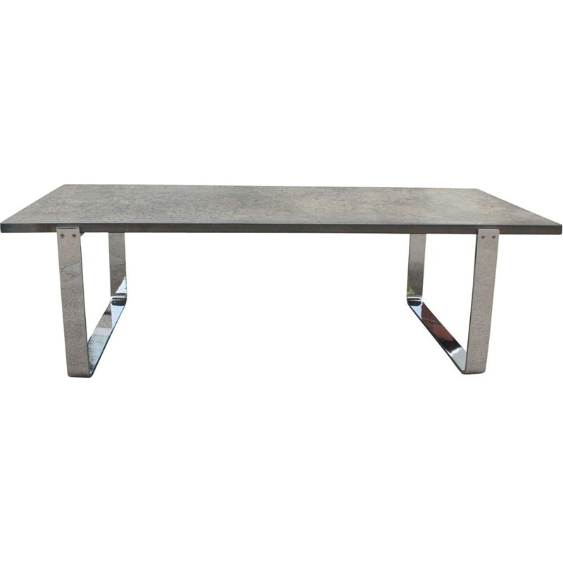 Vintage Coffee table with Chrome  Draenert Oil Shale 1960s